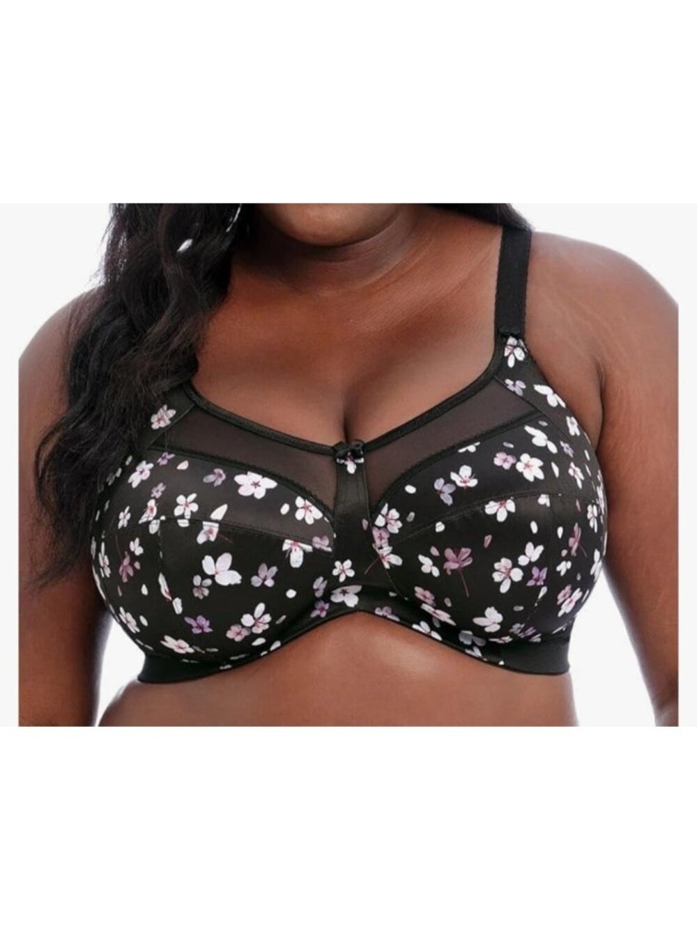 Goddess Kayla Wireless Wirefree Floral Sakura Bra Style 6163 Black 52C NEW